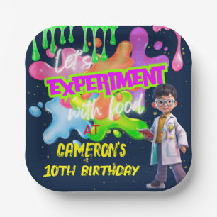 Gepersonaliseerde Neon Science STEM Experiment Squ Papieren Bordje