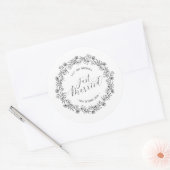 Gepersonaliseerde net getrouwd Floral | Sticker Se (Envelop)