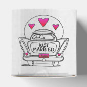 Gepersonaliseerde net getrouwde huwelijksreis auto bedankdoosjes (Bovenkant)