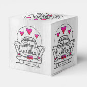 Gepersonaliseerde net getrouwde huwelijksreis auto bedankdoosjes (Achterkant)