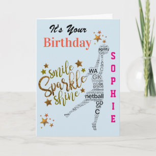 Gepersonaliseerde Netball Birthday Greeting Kaart