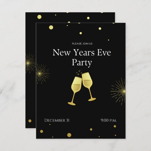 Gepersonaliseerde New Years Eve Party uitnodiging (Voorkant / Achterkant)