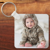 Gepersonaliseerde Newborn Baby Keepsake Foto Sleutelhanger (Voorkant)
