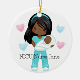 Gepersonaliseerde NICU Verpleegkundige Holding Bab Keramisch Ornament