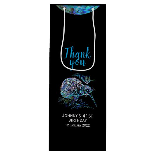 GEPERSONALISEERDE NIEUW-ZEELAND KIWI PAUA WINE GIF WIJN CADEAUTAS (Voorkant)