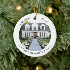 Gepersonaliseerde Nieuwe Home Kerst Keramisch Ornament