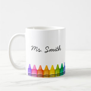 Gepersonaliseerde Nieuwe Leraar Gift Naam Crayon M Koffiemok