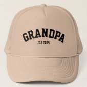 Gepersonaliseerde Nieuwe Opa Est Datum Vaderdag Trucker Pet (Voorkant)