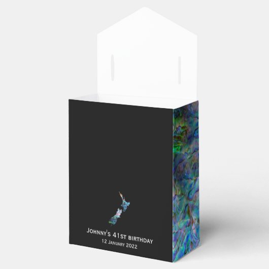 GEPERSONALISEERDE NIEUWE ZEELAND KAART PAUA BEDANKDOOSJES (Geopend)