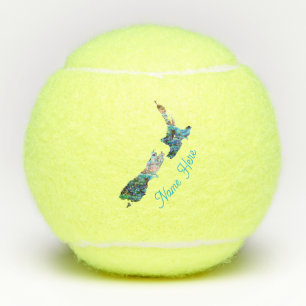GEPERSONALISEERDE NIEUWE ZEELAND KAART PAUA TENNISBALLEN