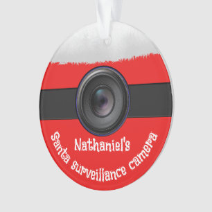 Gepersonaliseerde nieuwigheid Santa Camera Ronde Ornament