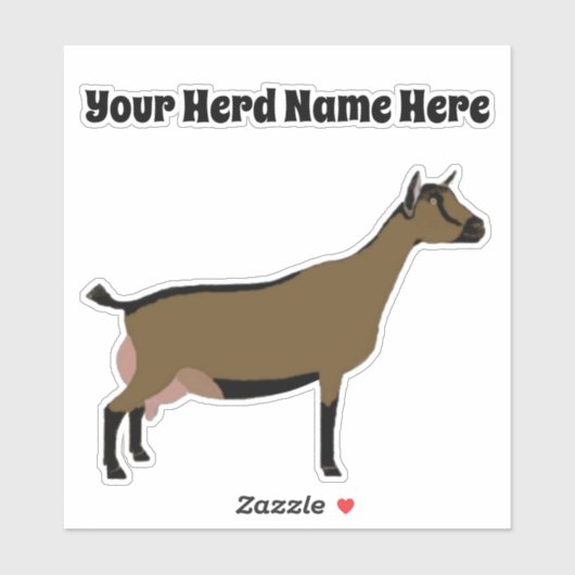 Gepersonaliseerde Nigeriaanse Dwarf Dairy Goat Sticker (Vel)