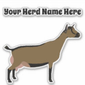 Gepersonaliseerde Nigeriaanse Dwarf Dairy Goat Sticker (Voorkant)