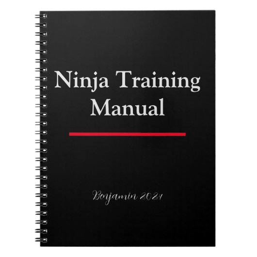Gepersonaliseerde Ninja Training Handleiding Notit Notitieboek (Voorkant)