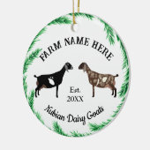 Gepersonaliseerde nobelse melkgeit Pine Wreate Keramisch Ornament (Links)