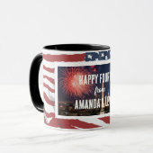 Gepersonaliseerde noodlijdende Amerikaanse vlag Mok (Voorkant links)