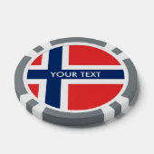 Gepersonaliseerde Noorse vlag poker chips (Enkel)