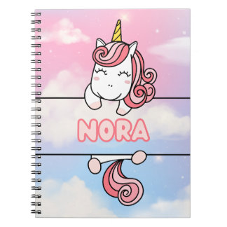 Gepersonaliseerde Nora Unicorn Girlie Notitieboek