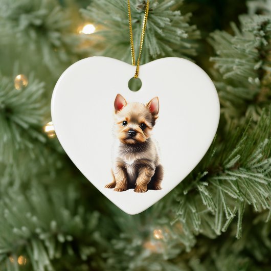 Gepersonaliseerde Norwich Terrier Puppy Keramisch Ornament (Boom)