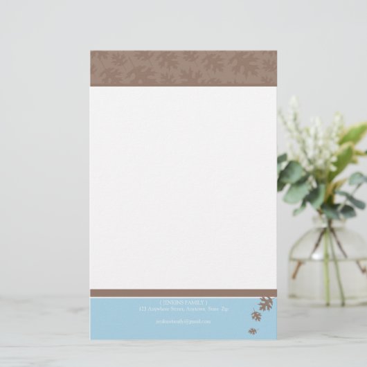 GEPERSONALISEERDE NOTITIEBLOK:: vallende bladeren Briefpapier (Staand voorkant)