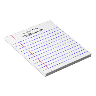 Gepersonaliseerde notitieblok voor schoolpapier