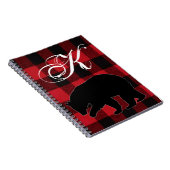 Gepersonaliseerde notitieboek Red Buffalo Plaid Be (Rechterzijde)
