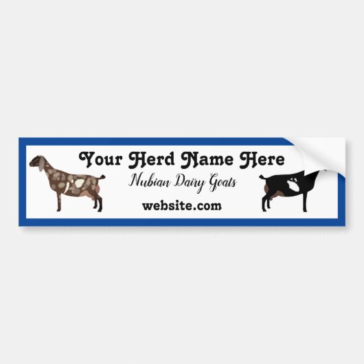 Gepersonaliseerde Nubian Dairy Goat Bumpersticker (Voorkant)