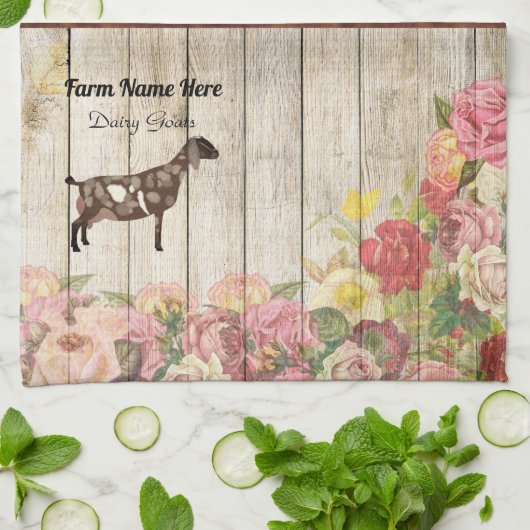 Gepersonaliseerde Nubian Dairy Goat Kitchen Towel Theedoek (Gevouwen)