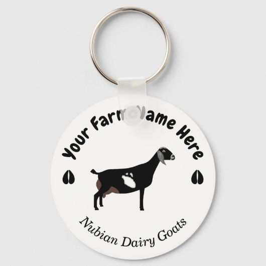 Gepersonaliseerde Nubian Dairy Goat Sleutelhanger (Voorkant)