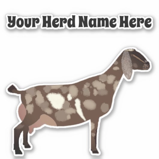 Gepersonaliseerde Nubian Dairy Goat Sticker (Voorkant)