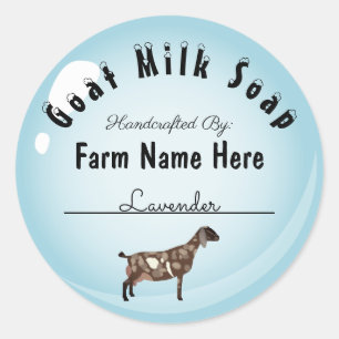 Gepersonaliseerde Nubische Geitenmelk Zeep Blauwe  Ronde Sticker