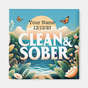 Gepersonaliseerde nuchterheid Clean & Sober Magnet Magneet