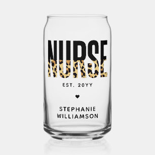 Gepersonaliseerde Nurse Leopard Print RN Afstudere Blikvorm Glas