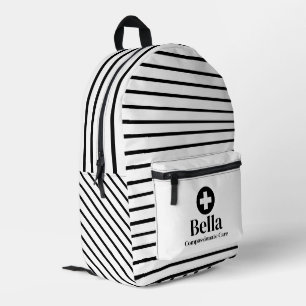Gepersonaliseerde Nurse Name Stripe Bedrukte Rugzak