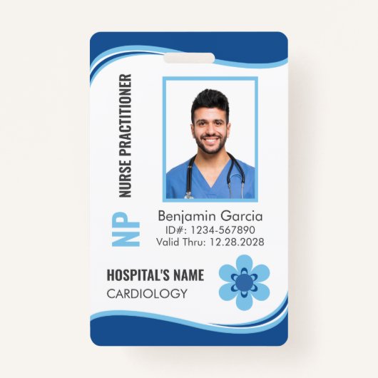 Gepersonaliseerde Nurse Practitioner Foto ID Bevei Badge (Voorkant)