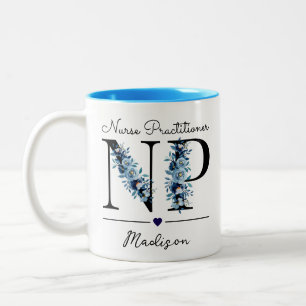 Gepersonaliseerde Nurse Practitioner, Gift voor Nu Tweekleurige Koffiemok