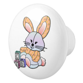 Gepersonaliseerde Nursery Art - Bunny Keramische Knop