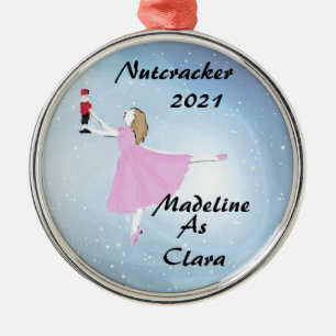 Gepersonaliseerde Nutcracker Clara-versiering Metalen Ornament