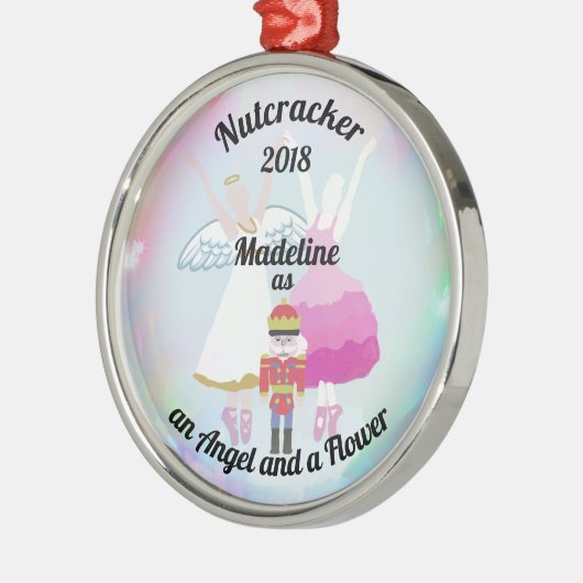 Gepersonaliseerde Nutcracker Ornament - bloem en m (Links)