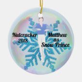 Gepersonaliseerde Nutcracker Ornament - Sneeuwprin (Voorkant)