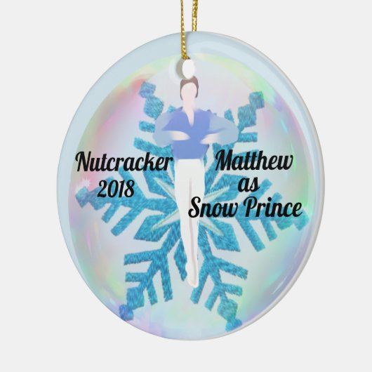 Gepersonaliseerde Nutcracker Ornament - Sneeuwprin (Links)