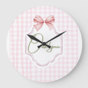 Gepersonaliseerde Oaklynn Baby Girl Nursery Bow & Grote Klok