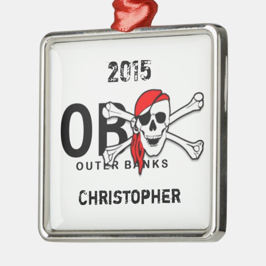 Gepersonaliseerde OBX schedel Crossbones Pirate Or Metalen Ornament (Links)
