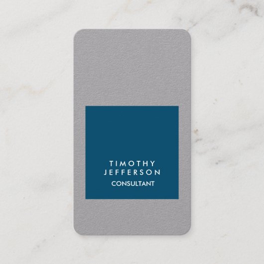 Gepersonaliseerde Ocean Blue Grey Elegant Modern Visitekaartje (Voorkant)
