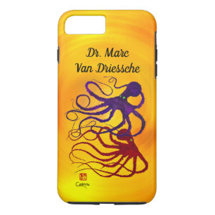 Gepersonaliseerde Octopi Op Geel - Stevige Telefoo iPhone 8 Plus / 7 Plus Hoesje