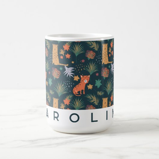 Gepersonaliseerde Oerwoud Leopard Mok | Aangepaste (Center)