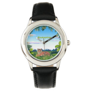 Gepersonaliseerde Oerwoud Tijger Horloge