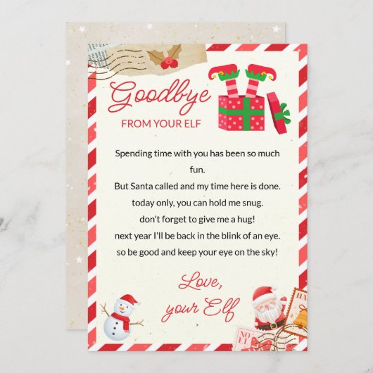 Gepersonaliseerde Officiële Elf Afscheidsbrief voo Kaart (Voorkant / Achterkant)