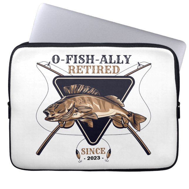 Gepersonaliseerde Ofishally Gepensioneerde Grappig Laptop Sleeve (Voorkant)