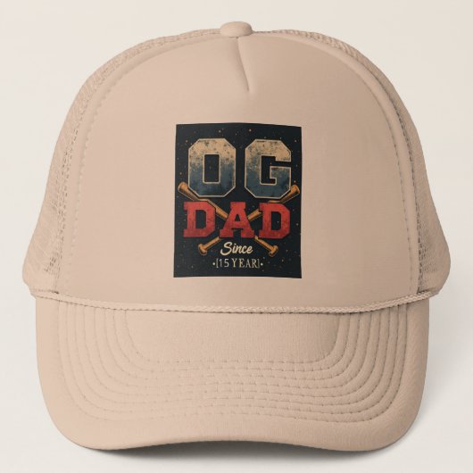 Gepersonaliseerde OG Dad  Baseball Vaderdag Trucker Pet (Voorkant)